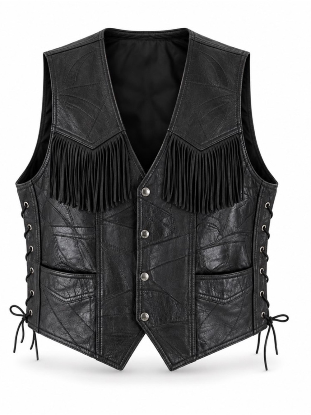 Italian Stone Genuine Buffalo Leather Vest 4X Men Like New
